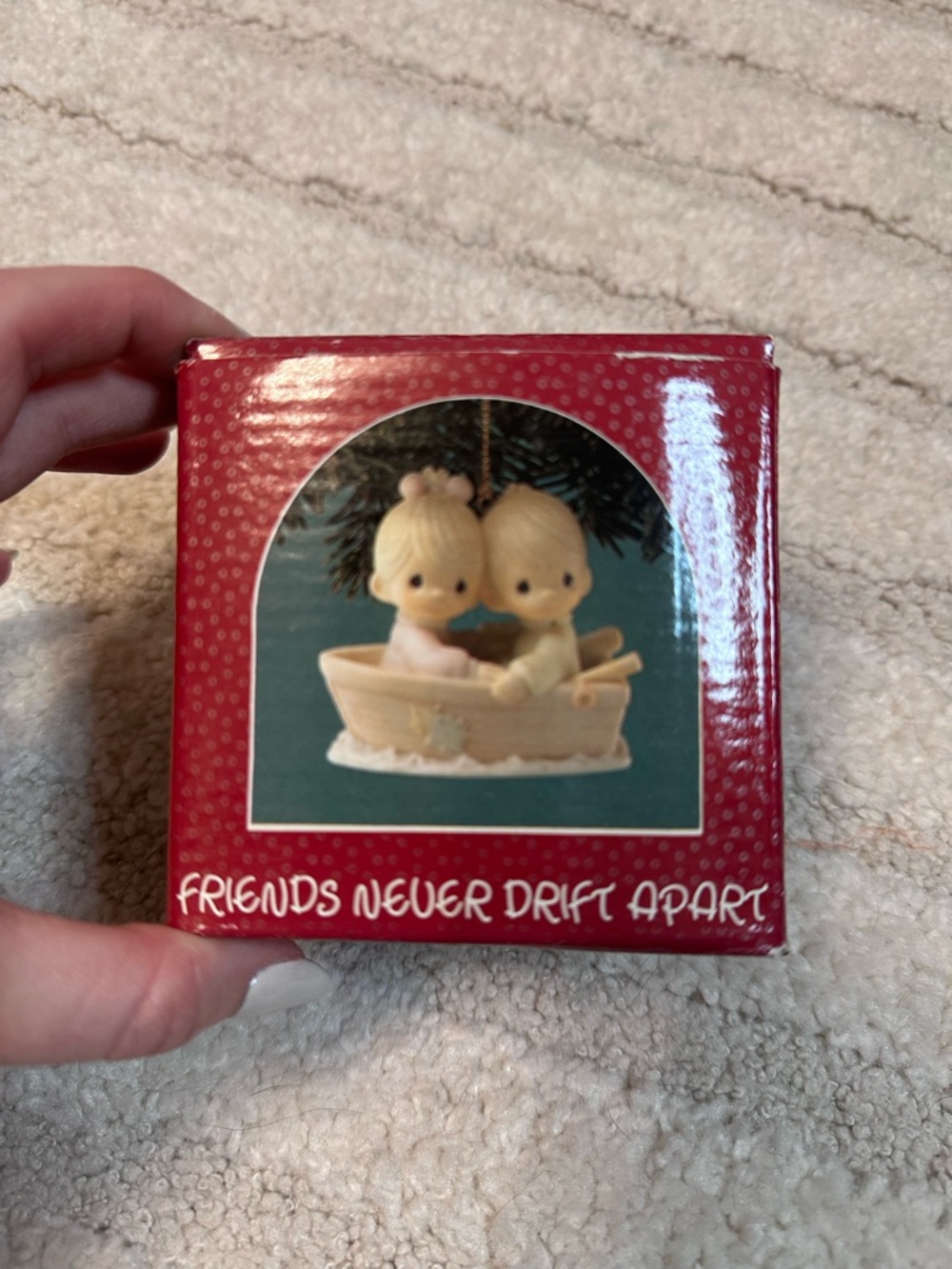 Enesco Precious Moments Red 'Friends Never Drift Apart' Ornament Box